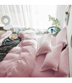 Комплект постельного белья "Lux Pink" Сатин Stripe из 100% хлопка, полоса 1/1 см