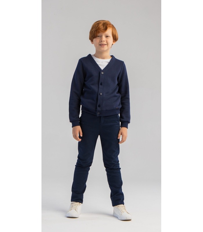 Штаны детские ШР581, коттоновые синие детские брюки