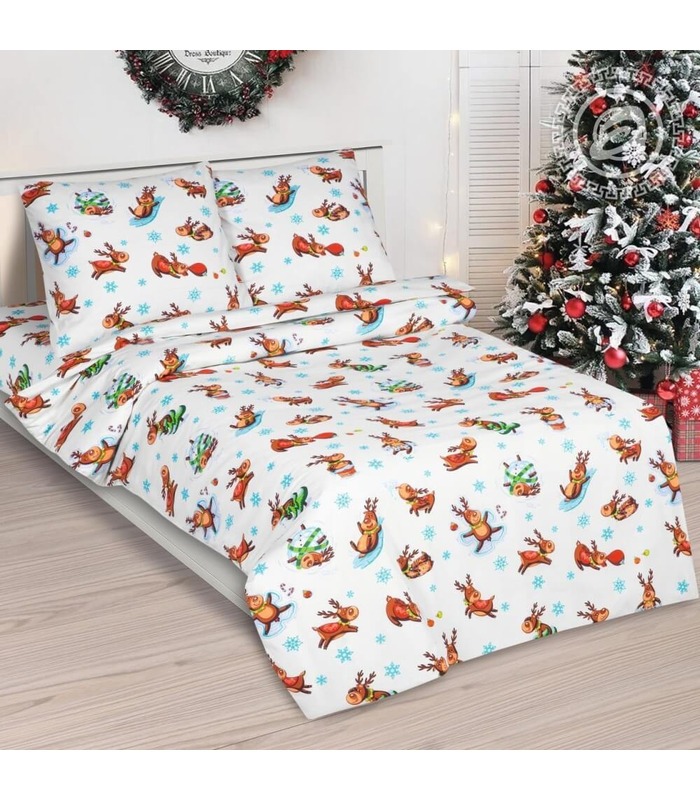 Дитяча постільна білизна "Оленята" ᐉ натуральна тканина поплін, вироблено в Україні