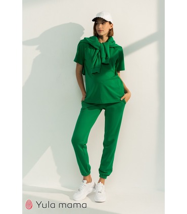 Штани Селія GR, зелені спортивні штани вагітним