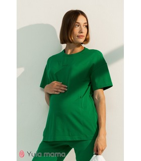 Футболка Муза GR, зелена футболка вагітним та для годування
