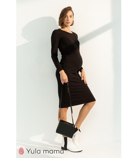 Сукня Ліліан CH ➤ трикотажне чорне плаття вагітним та годуючим від МамаТато