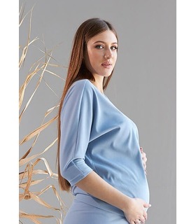 Джемпер Яра-1 ➤ блакитний джемпер для вагітних від МамаТато