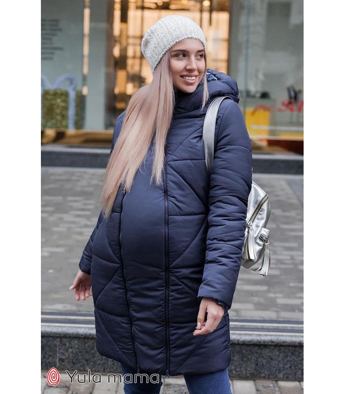 Зимнее пальто Енжи BB ➤ синее зимнее пальто для беременных