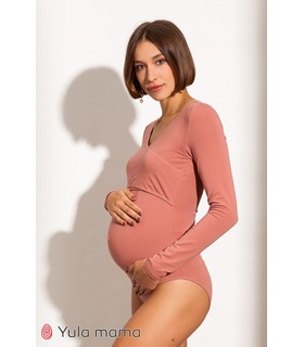 Боди Фльор RO ➤ розовое боди беременным и кормящим от МамаТато