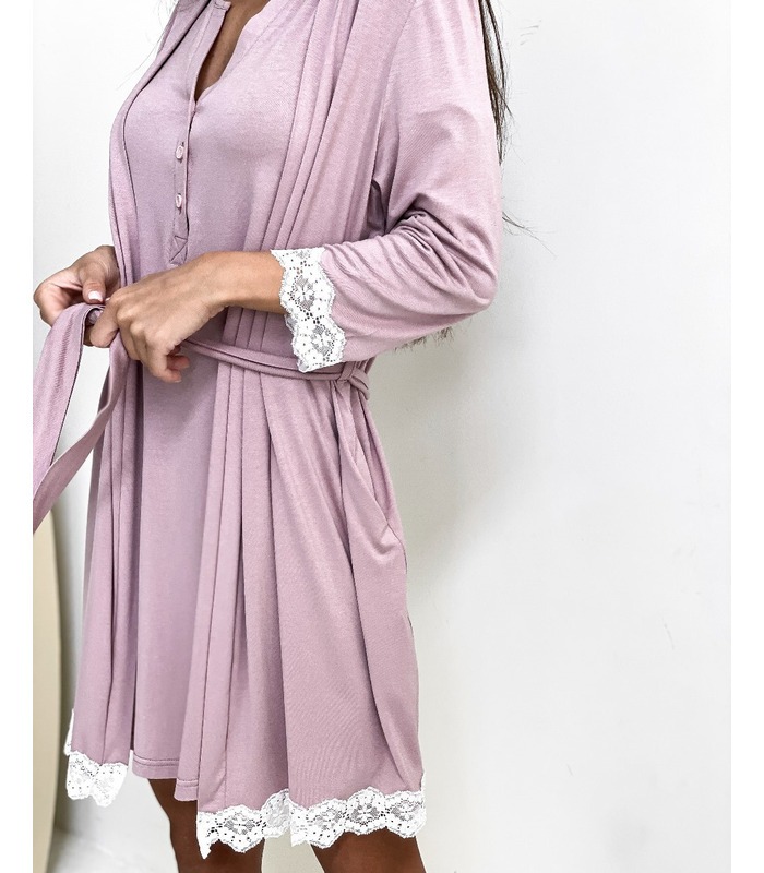 Халат с кружевом V7707