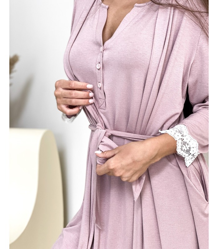 Халат с кружевом V7707