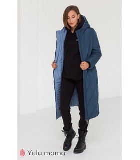 Двухстороннее пальто Токио SB ➤ теплое синее зимнее пальто для беременных