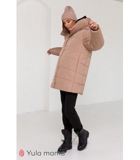 Зимняя куртка Кимберли BG ➤ бежевая зимняя куртка беременным от МамаТато