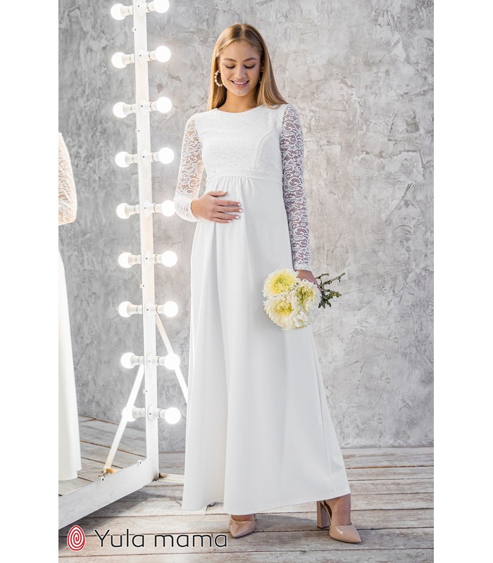 Сукня Еліанс ➤ весільна сукня вагітним та годуючим з гіпюром