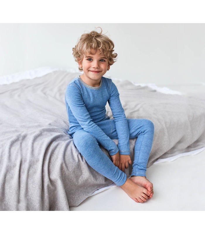 Дитяча натільна кофта ФБ723 (4X1) ➤ сіро-блакитна смугаста дитяча кофта під светр від МамаТато