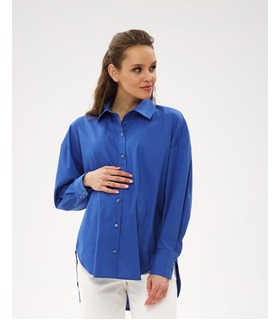 Сорочка для вагітних мод.2151 1586 ➤ яскраво-синя сорочка для вагітних від МамаТато