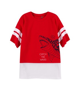 Футболка дитяча ФБ874 (L10) ➤ червона подовжена дитяча футболка від МамаТато