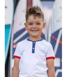 Футболка дитяча ФБ871 (180) ➤ біла футболка-поло для хлопчика від МамаТато
