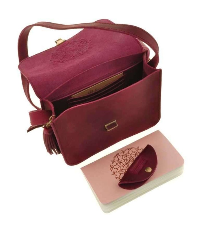 Жіноча Бохо-сумка "Лілу" (Виноград/Корал).