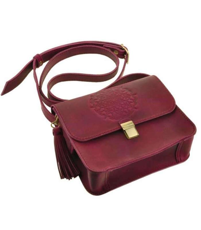 Жіноча Бохо-сумка "Лілу" (Виноград/Корал).