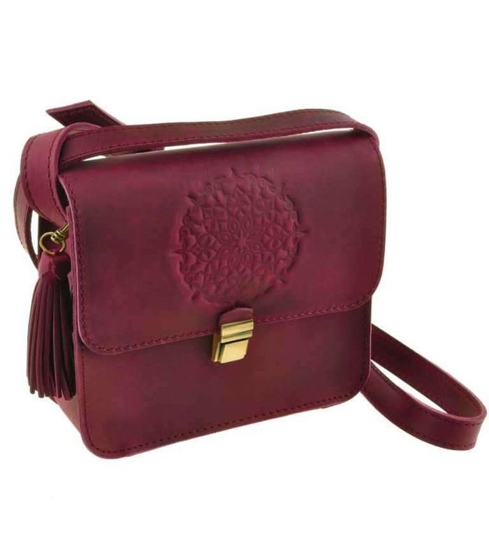 Жіноча Бохо-сумка "Лілу" (Виноград/Корал).