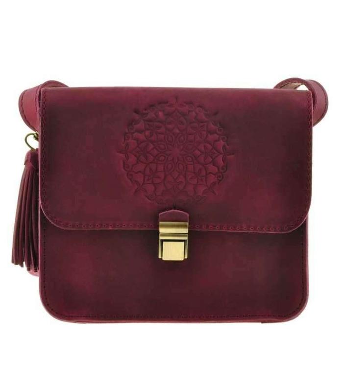 Жіноча Бохо-сумка "Лілу" (Виноград/Корал).