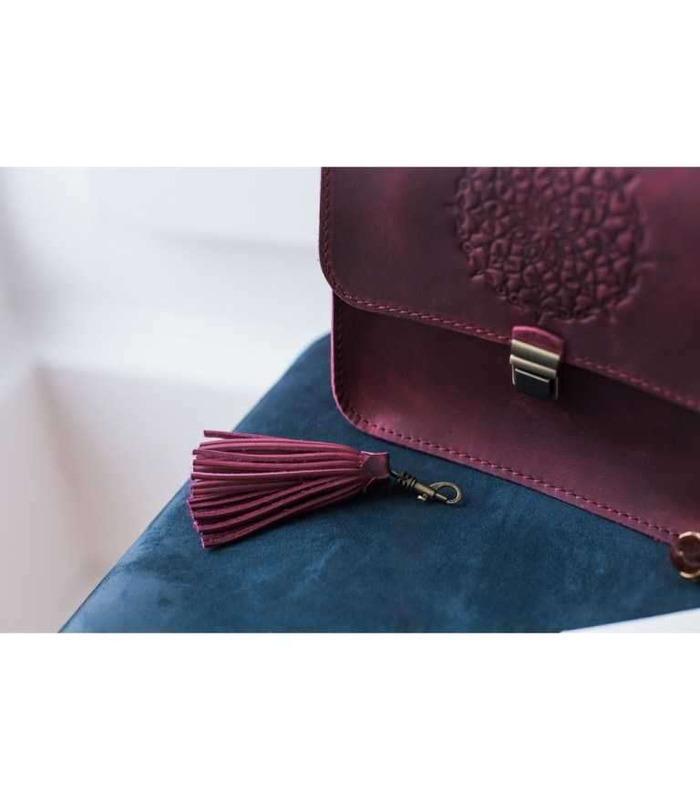 Жіноча Бохо-сумка "Лілу" (Виноград/Корал).