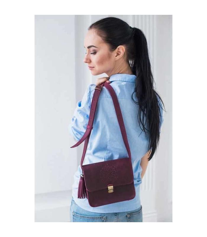 Жіноча Бохо-сумка "Лілу" (Виноград/Корал).