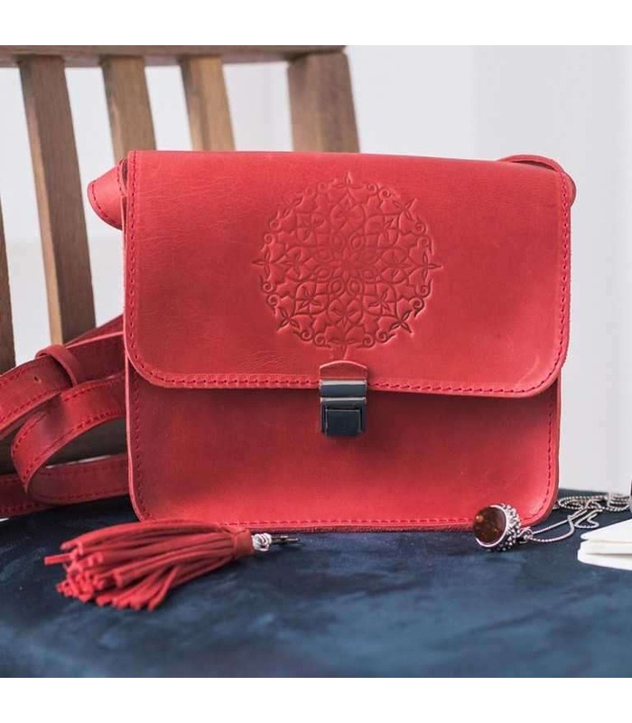 Жіноча Бохо-сумка "Лілу" (Виноград/Корал).