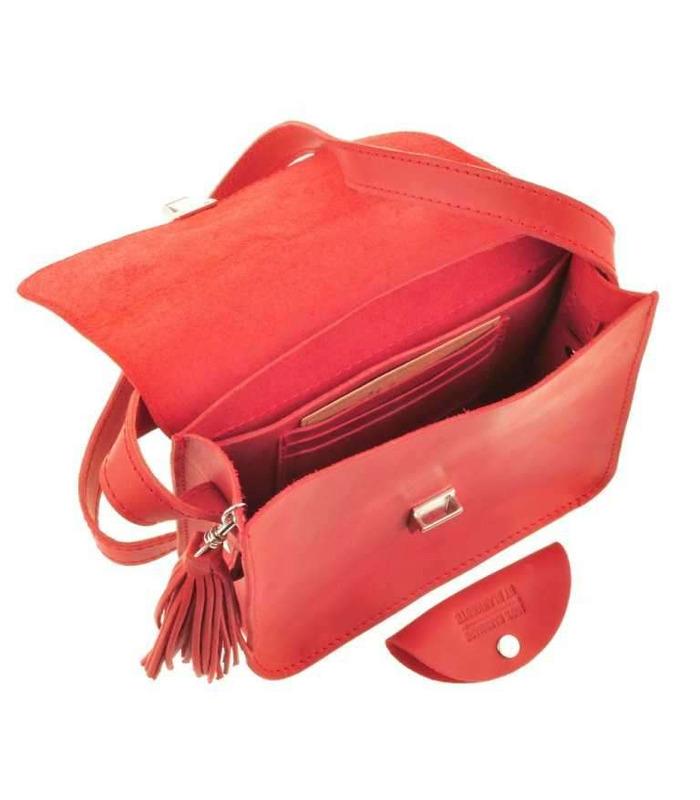 Жіноча Бохо-сумка "Лілу" (Виноград/Корал).