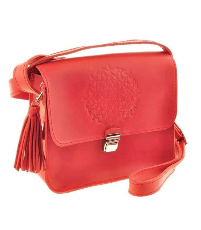 Жіноча Бохо-сумка "Лілу" (Виноград/Корал).