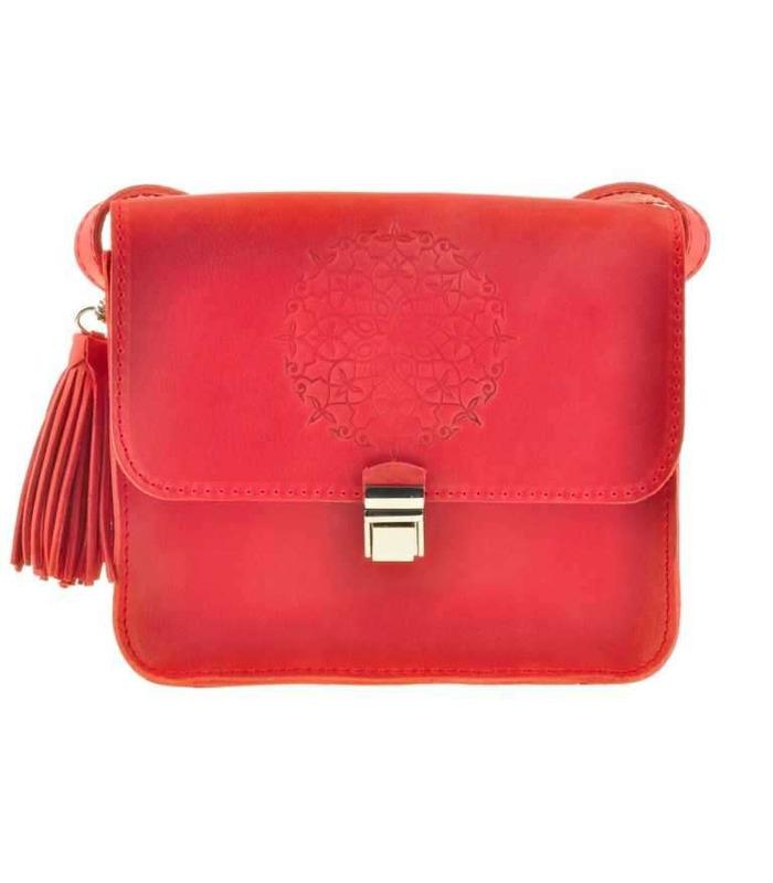 Жіноча Бохо-сумка "Лілу" (Виноград/Корал).
