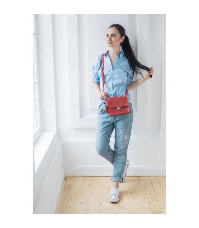 Жіноча Бохо-сумка "Лілу" (Виноград/Корал).