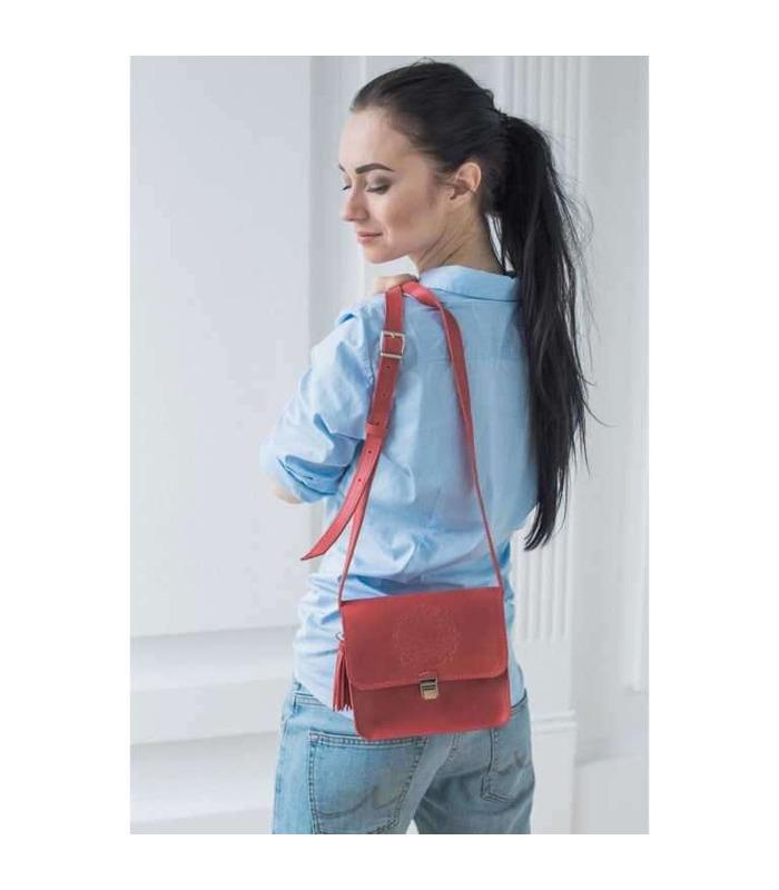 Жіноча Бохо-сумка "Лілу" (Виноград/Корал).