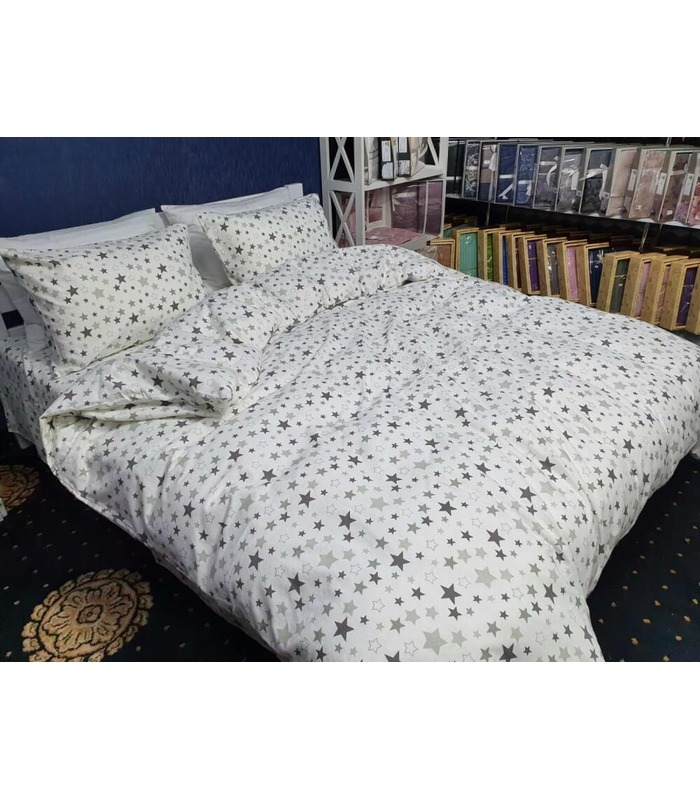 Комплект постельного белья Мерцание звёзд - белый ᐉ фланель, Украина, натуральная ткань
