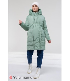 Зимова куртка вагітним Ейла OL ➤ зимова оливкова куртка вагітним від МамаТато