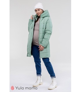 Зимова куртка вагітним Ейла OL ➤ зимова оливкова куртка вагітним від МамаТато