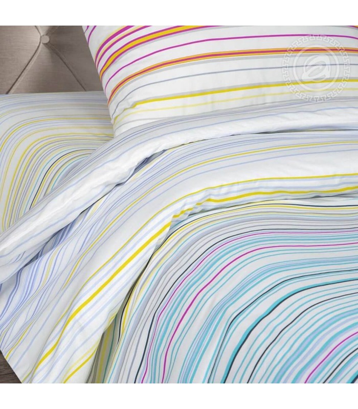 Комплект постільної білизни Смужка ᐉ якісний поплін, доступна ціна ※ виробник Україна