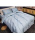 Комплект постельного белья "Lux Light Blue" Сатин Stripe из 100% хлопка, полоса 1/1 см
