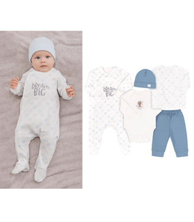 Комплект детский КП250 (401) ➤ голубой набор детской одежды с надписями от МамаТато