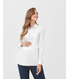 Сорочка Астрід WH ➤ біла блуза для вагітних та годуючих
