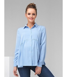 Блуза Эймей ➤ голубая блуза беременным и кормящим от МамаТато