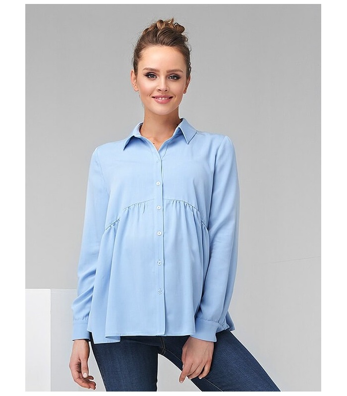 Блуза Эймей, голубая рубашка беременным и кормящим