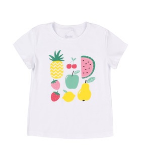 Футболка дитяча ФБ946 (100) ➤ біла дитяча футболка з фруктами від МамаТато