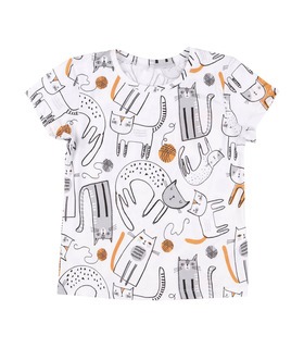Футболка дитяча ФБ946 (101) ➤ дитяча футболка з котиками від МамаТато