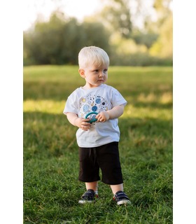 Футболка детская ФБ932 (100)а ➤ детская белая футболка с принтом космос от МамаТато