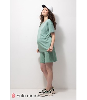 Шорты Рут PL ➤ ментоловые шорты для беременных от МамаТато