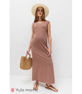 Платье Мила CA ➤ коричневое платье-майка для беременных и кормящих от МамаТато