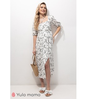 Платье Бриэлла LS ➤ летнее платье в листочки беременным и кормящим от МамаТато