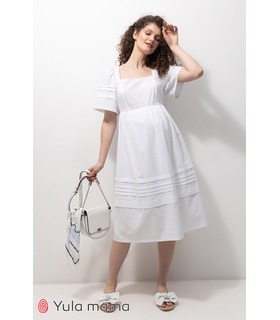 Платье Аврора WH ➤ белое летнее платье беременным и кормящим от МамаТато