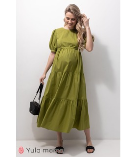 Сукня Періс OL ➤ зелене довге плаття вагітним ат годуючим від МамаТато