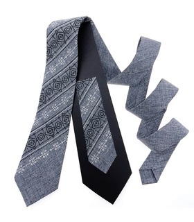 Краватка ᐉ Вишита краватка сірого кольору 948, костюмна тканина ※ Україна