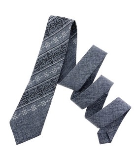 Галстук ᐉ Вышитый галстук серого цвета 948, костюмная ткань ※ Украина