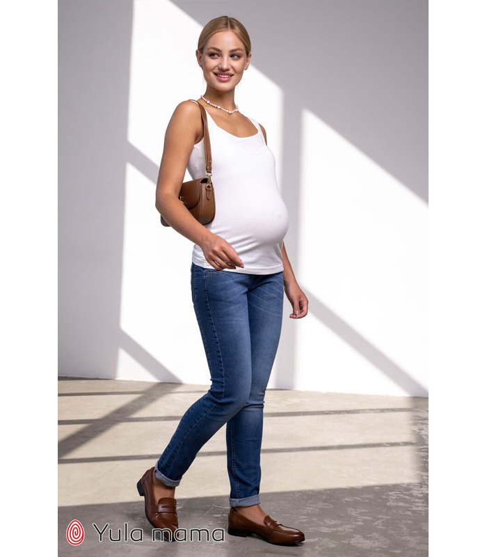 Джинси Ніколь ➤ стильні джинси для вагітних з лампасами